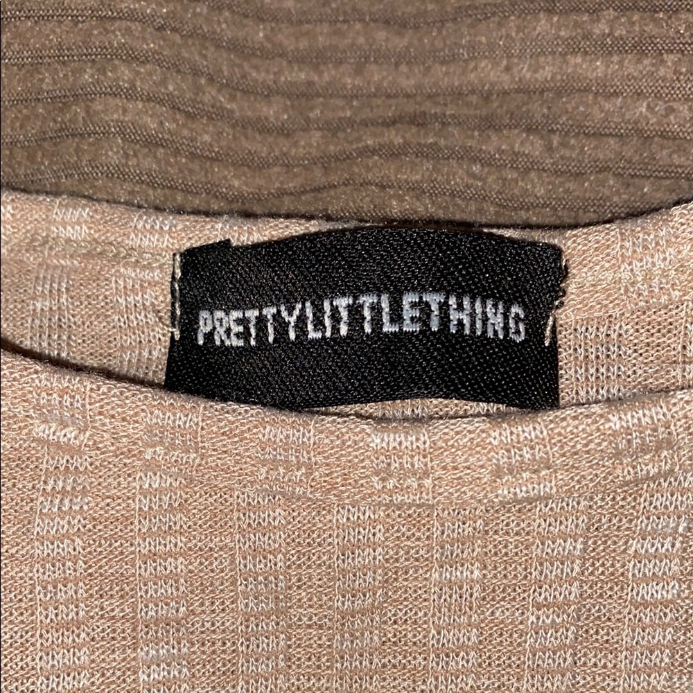 PrettyLittleThing Cream Ribbed Sleeveless Tank - Picture 2 of 2
